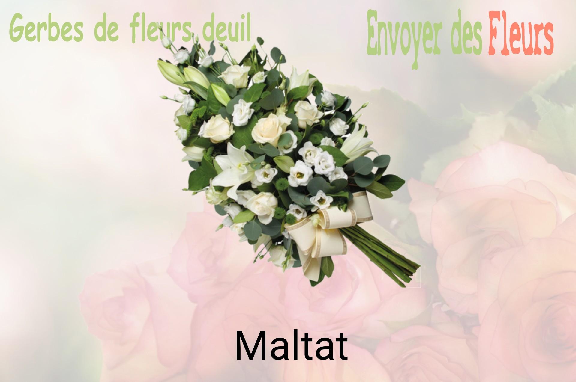 Gerbe de fleurs de deuil livrée à Maltat